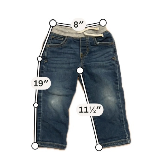 Cat & Jack Toddler Straight Fit Denim Joggers Size 2T Medium Wash - Picture 6 of 6